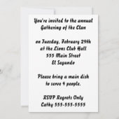 Gettysburgの住所招待 招待状 (裏面)