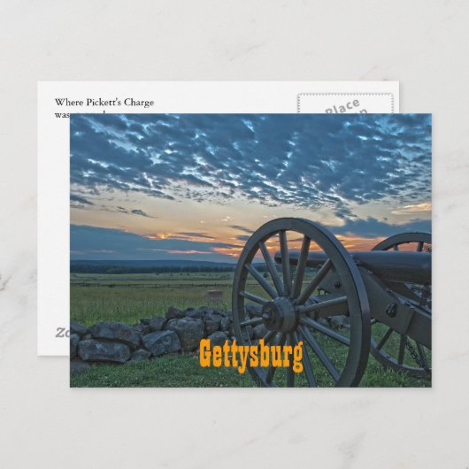 Gettysburgの大砲IIの郵便はがき ポストカード (正面/裏面)