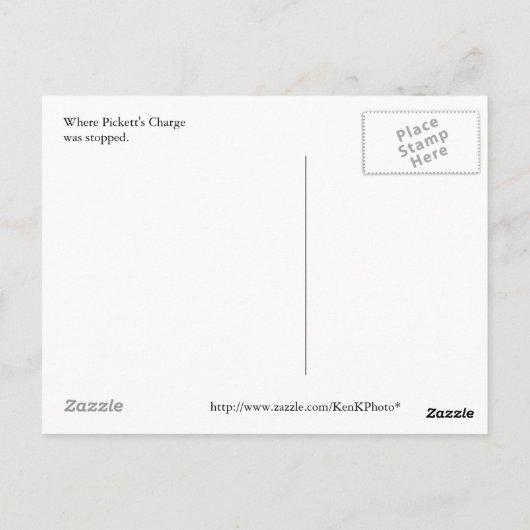 Gettysburgの大砲IIの郵便はがき ポストカード (裏面)