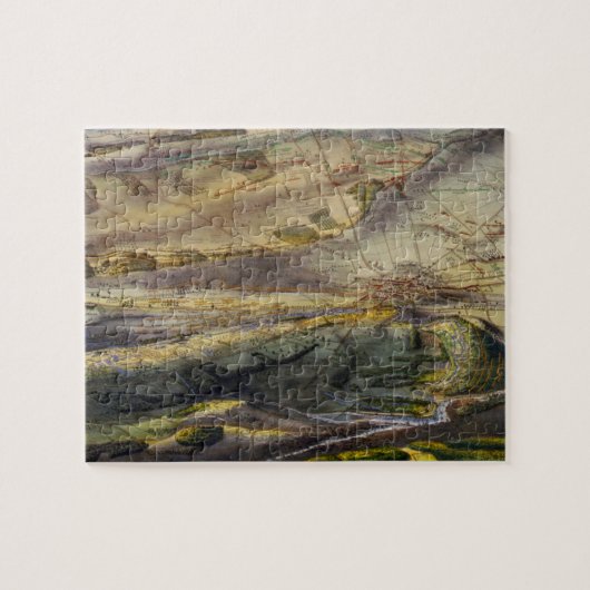 Gettysburgの戦場(1863年)のヴィンテージの地図 ジグソーパズル (横)