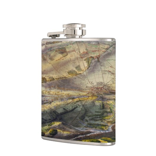 Gettysburgの戦場(1863年)のヴィンテージの地図 フラスク (左)