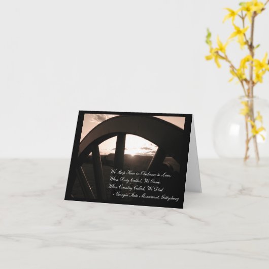 Gettysburgの日没のメッセージカード カード (黄色い花)