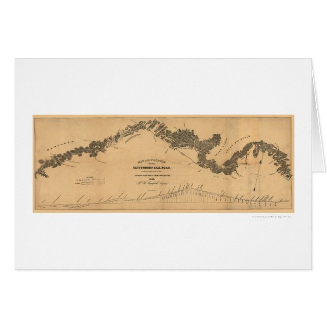 Gettysburgの鉄道地図1839年 (正面横)