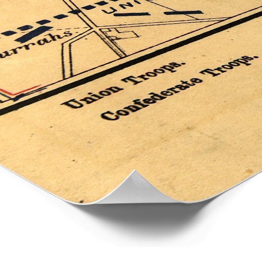 Gettysburg & Vicinity Troop Positions July 3 1863 ポスター (角)