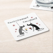 Gewurztraminer Gesund～ホワイトワイン引用文スクエア スクエアペーパーコースター (アングル)