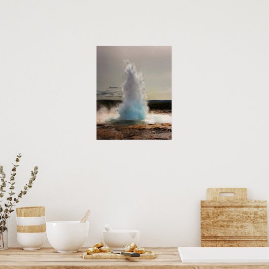 Geyser Iceland写真 ポスター (キッチン)