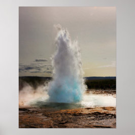 Geyser Iceland写真 ポスター