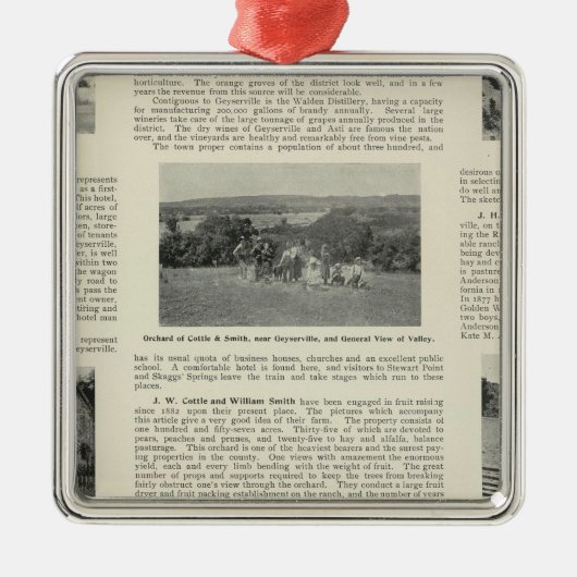 Geyserville、カリフォルニア メタルオーナメント (正面)