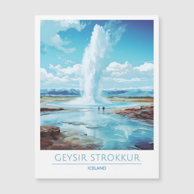 Geysir Strokkur Iceland Vintage Travel  (正面)