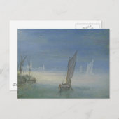 Gezicht op een dorp aen rivier ポストカード (正面/裏面)