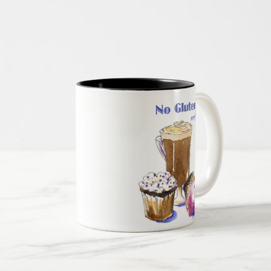 GFのカップケーキ及びカプチーノのマグ ツートーンマグカップ (正面右)