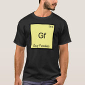 Gf - ガイ・フォークス おもしろ 化学 元素記号 Tシャツ (正面)