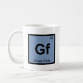Gf - グレートフォールズ モンタナ州 化学周期表 コーヒーマグカップ (左)