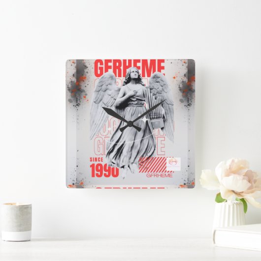 Gfrheme 1999 T-Shirt スクエア壁時計 (ホーム)