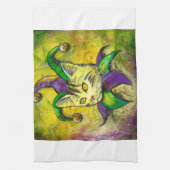 GGの焼跡による謝肉祭のこっけい者の子猫 キッチンタオル (縦)