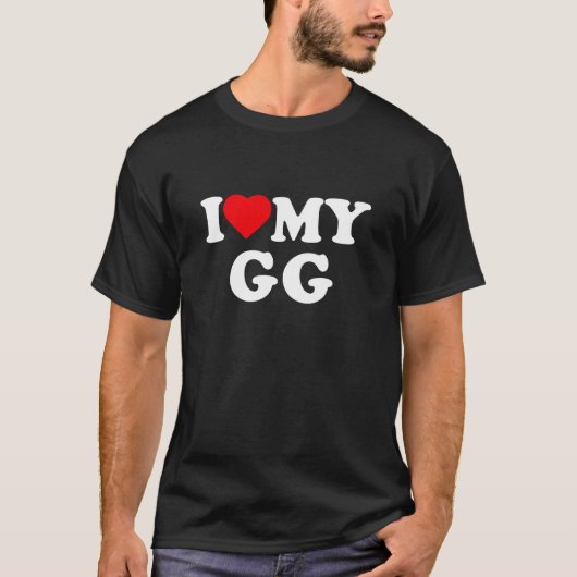 GGハート家族の祖母大好き Tシャツ (正面)
