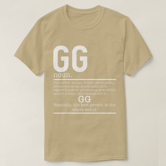 GG定義おもしろいおばあちゃんの母の日のギフト Tシャツ (デザイン正面)