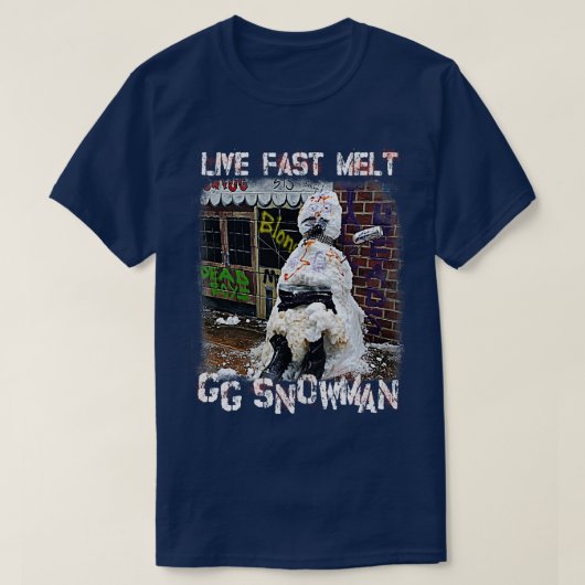 GG Snowman Live Fast Melet GG Allin Tribute Tシャツ (デザイン正面)