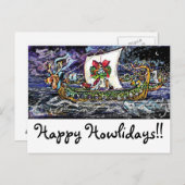 GGBRの休日の郵便はがき-バイキングのバセット犬 シーズンポストカード (正面/裏面)