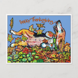 GGBRの幸せな感謝祭のバセット犬 シーズンポストカード