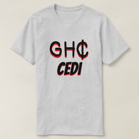 GH₵ ガーナ・セディ グレー Tシャツ (デザイン正面)