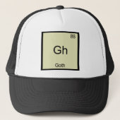 Gh -ゴシックおもしろい化学素子シンボルTシャツ キャップ (正面)