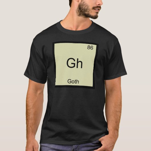 Gh -ゴシックおもしろい化学素子シンボルTシャツ Tシャツ (正面)