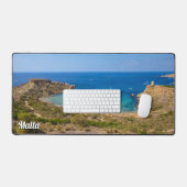 Ghajn Tuffieha Bay & Tower Malta Mediterranean Sea デスクマット (キーボード&マウス)
