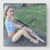 Ghalia スクエア壁時計 (正面)