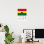 Ghana 2026 Calendar, Large, Ghanaian Flag ポスター (ホームオフィス)