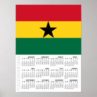 Ghana 2026 Calendar, Large, Ghanaian Flag ポスター