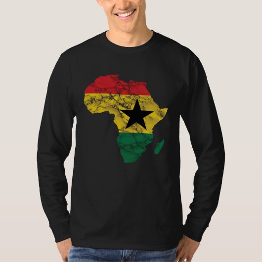 Ghana African Continent Ghanaian Flag Football Tシャツ (正面)