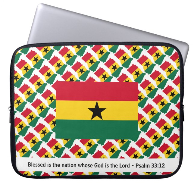 GHANA Black Star Nation 賛美 Christian Laptop ラップトップスリーブ (正面)
