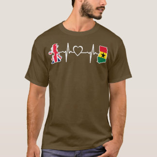 Ghana British Flag - Ghanaian British UK Heartbeat Tシャツ