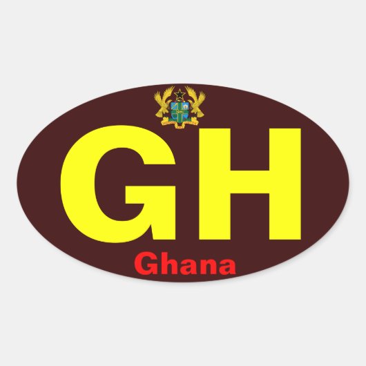 GHANA*- Bumper Stickerヨーロッパスタイル 楕円形シール (正面)