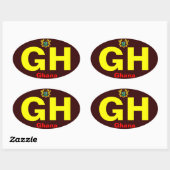 GHANA*- Bumper Stickerヨーロッパスタイル 楕円形シール (シート)