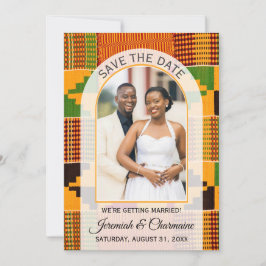 Ghana Couple Ghanaian Kente WEDDING  セーブザデート