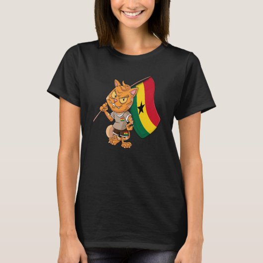 Ghana Fan Cat Tシャツ (正面)