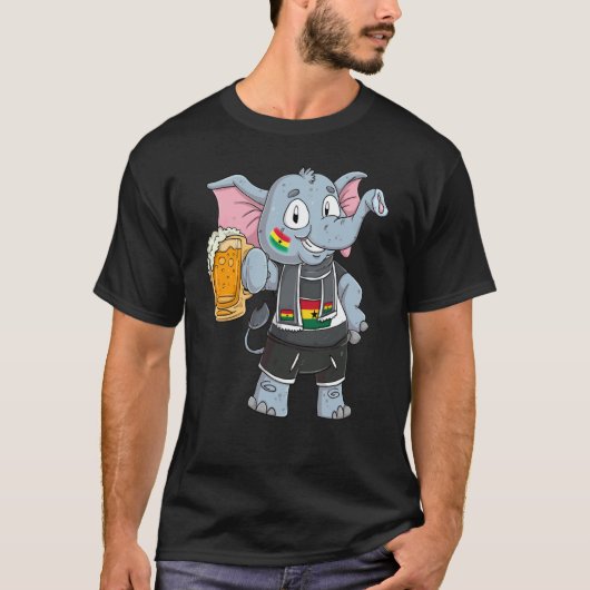 Ghana Fan Elephant Tシャツ (正面)