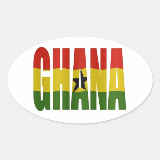 Ghana + flag 楕円形シール (正面)