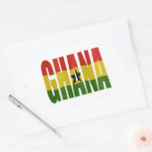 Ghana + flag 楕円形シール (封筒)