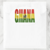 Ghana + flag 楕円形シール (バッグ)
