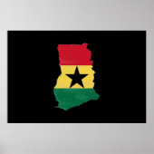Ghana flag and map ポスター (正面)