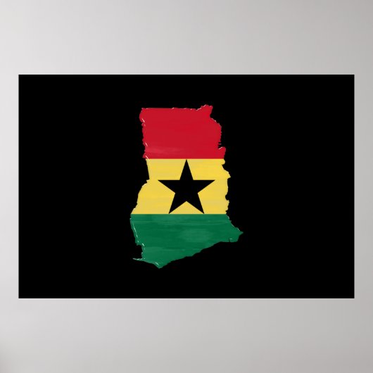Ghana flag and map ポスター (正面)