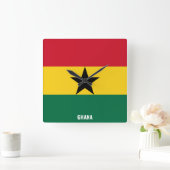 Ghana Flag Dazzling Patriotic スクエア壁時計 (ホーム)
