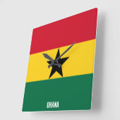 Ghana Flag Dazzling Patriotic スクエア壁時計 (傾斜)