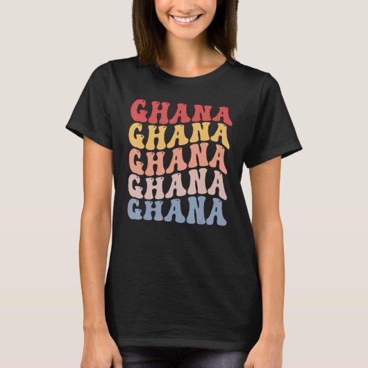Ghana Groovy Retro Ghanaian Tシャツ (正面)