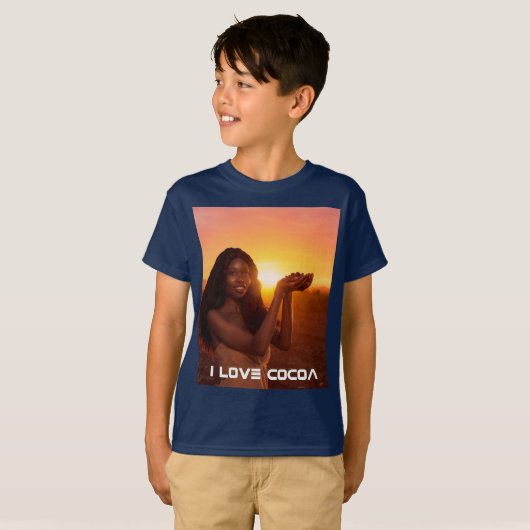 GHANA - I LOVE COCOA Tシャツ (正面フル)