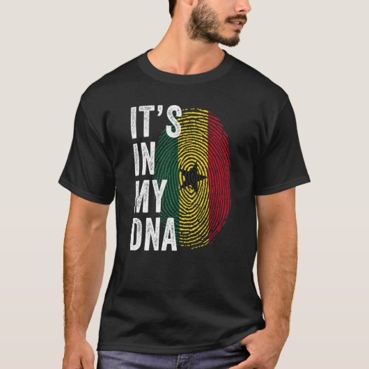 Ghana It's In My DNA Cute Ghanaian Fingerprint Gha Tシャツ (正面)