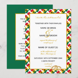 GHANA MAP エレガント with Script Guana's 結婚 招待状